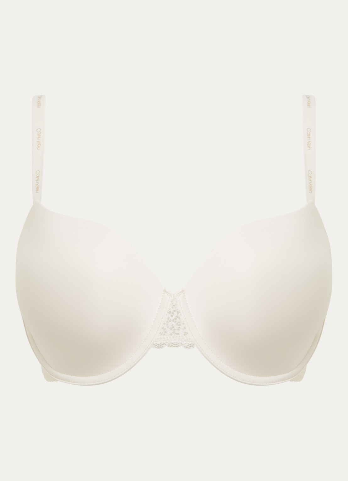 Calvin Klein Flirty voorgevormde balconette bh met kant - voorkant 4 gebroken wit