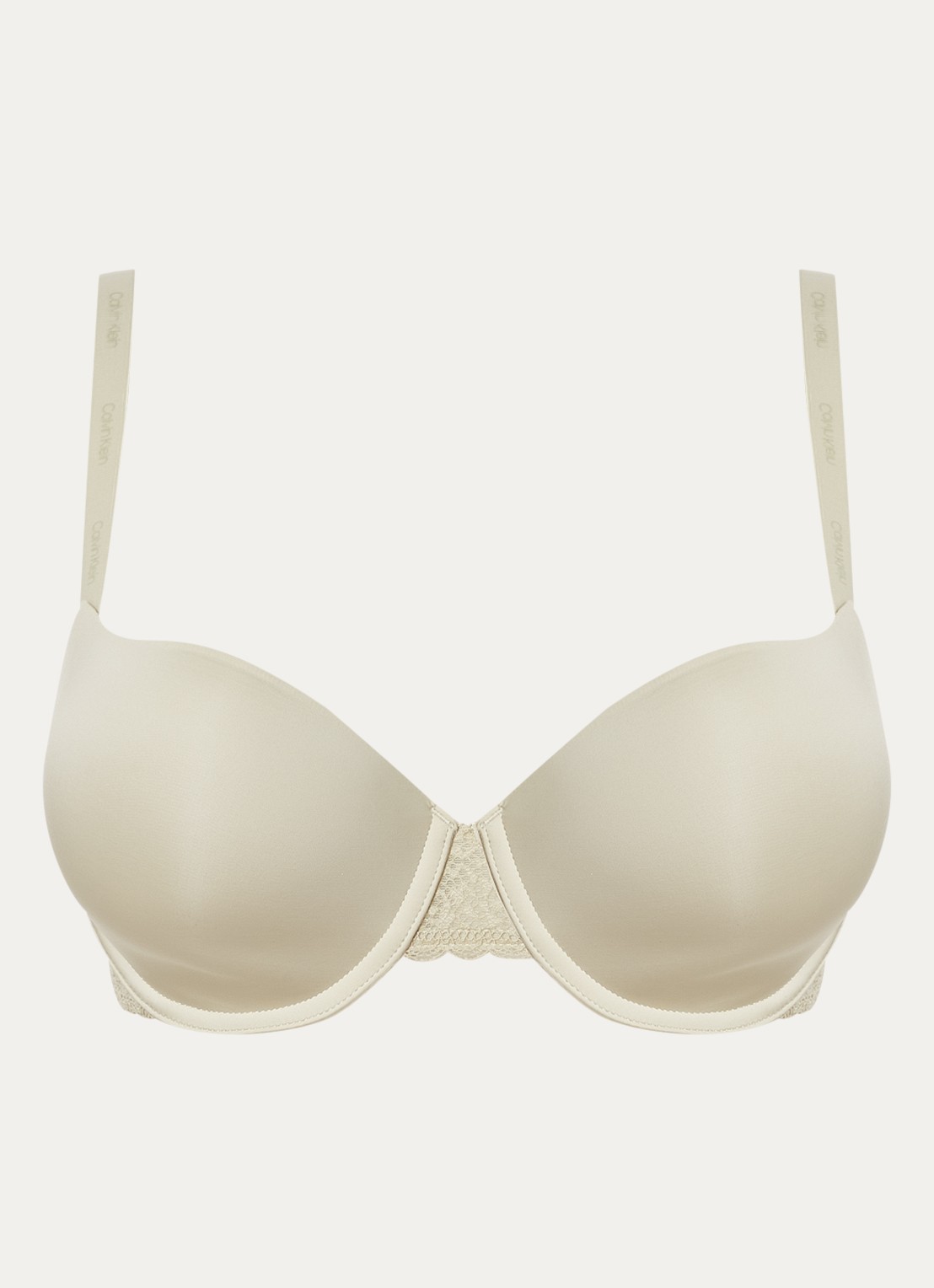 Calvin Klein Flirty voorgevormde balconette bh met kant - voorkant 4 lindegroen