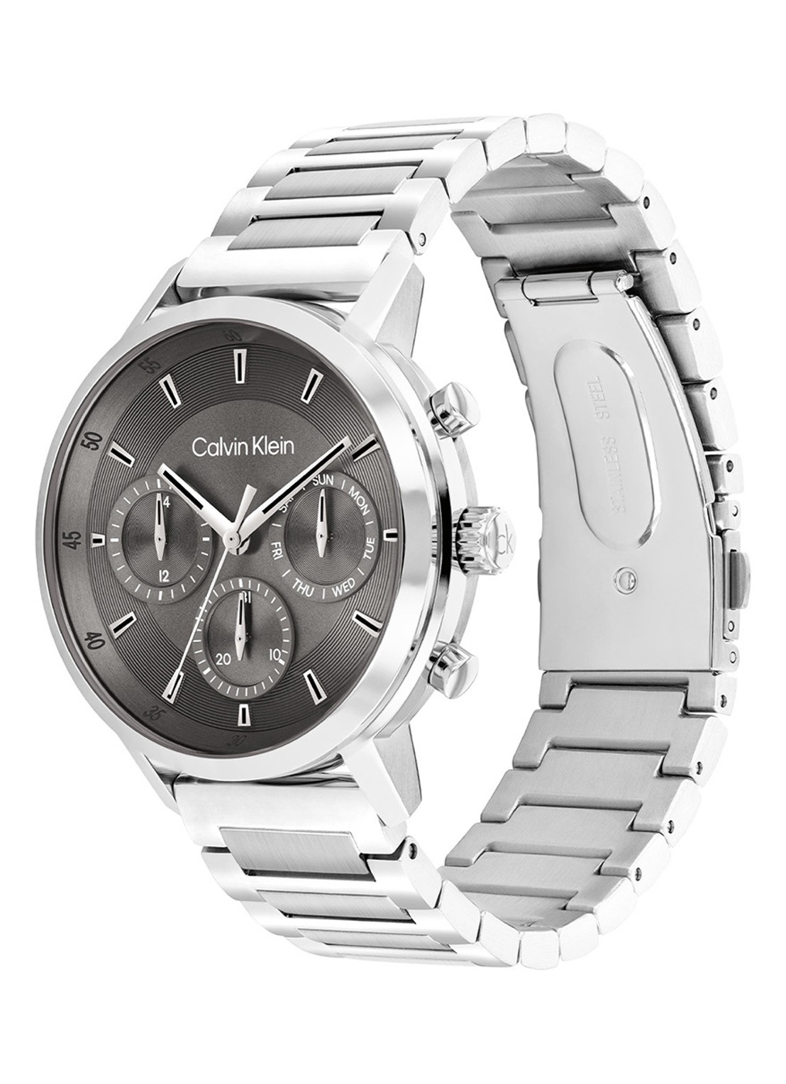 Calvin Klein Gauge horloge CK25200493  - detail zilver