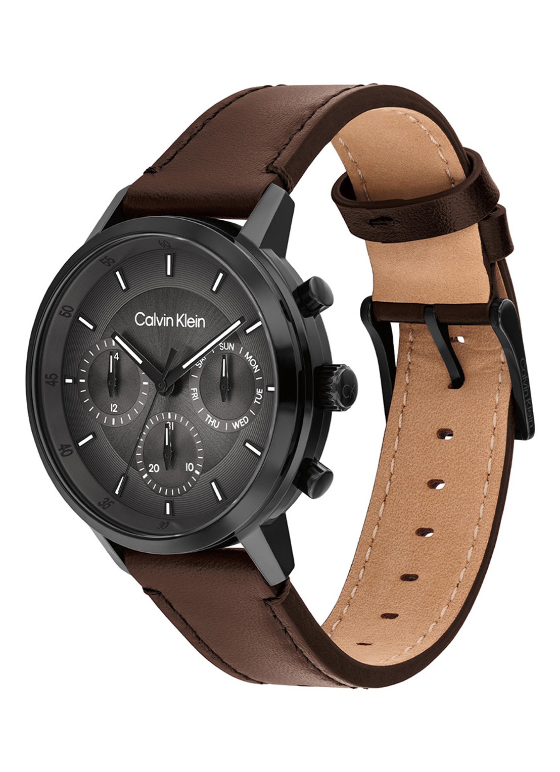 Calvin Klein Gauge horloge CK25200498  - detail 3 donkerbruin