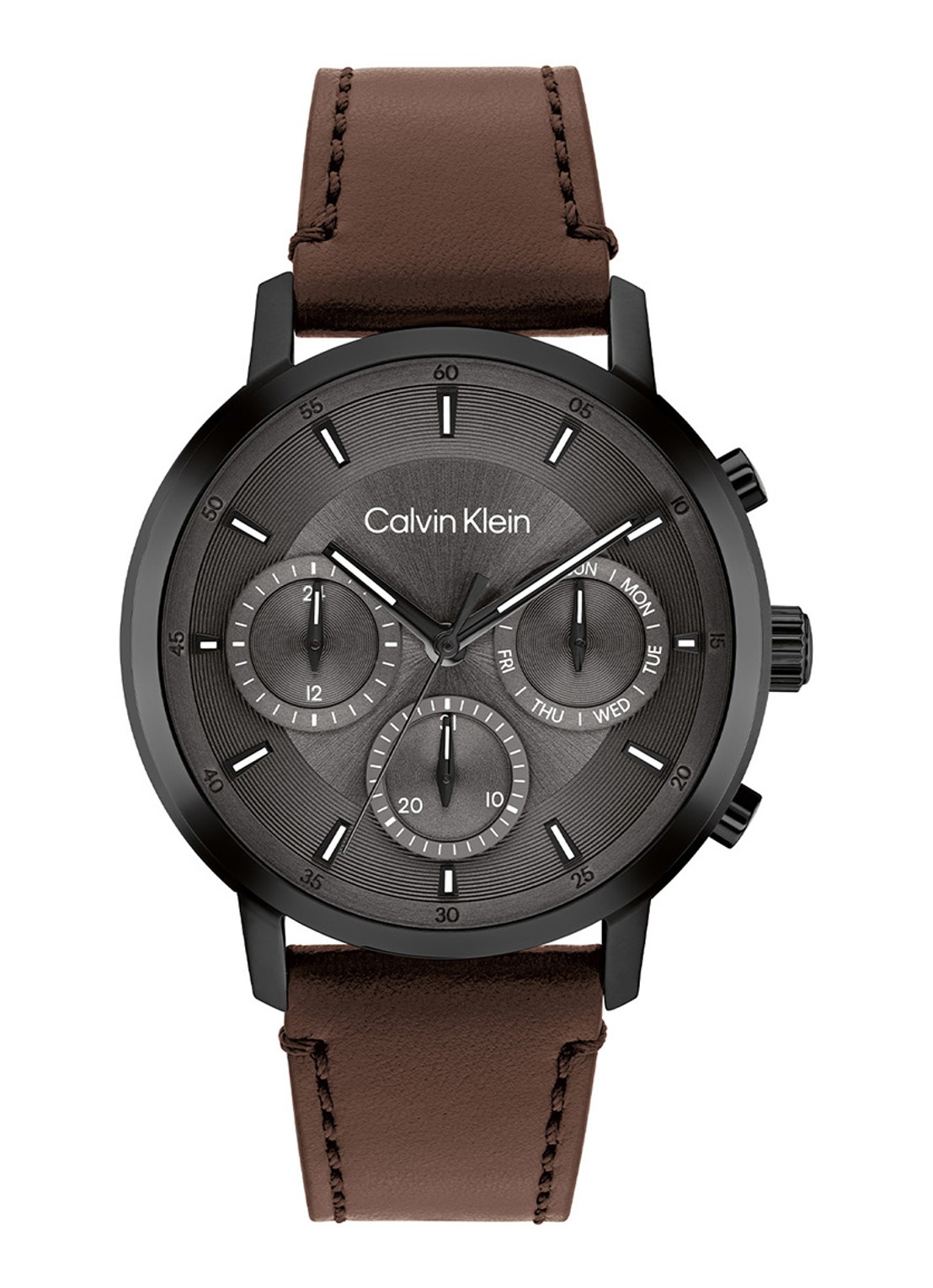 Calvin Klein Gauge horloge CK25200498  - voorkant donkerbruin