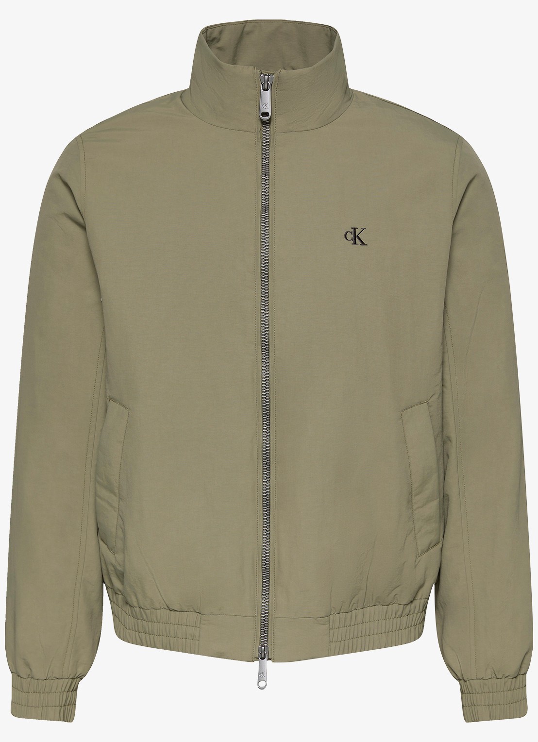 Calvin Klein Gewatteerd jack met logo - voorkant 2 dusty olive-ldy /  groen