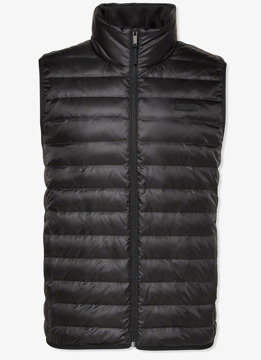 Calvin Klein Gewatteerde bodywarmer met opstaande kraag  - voorkant 6 zwart