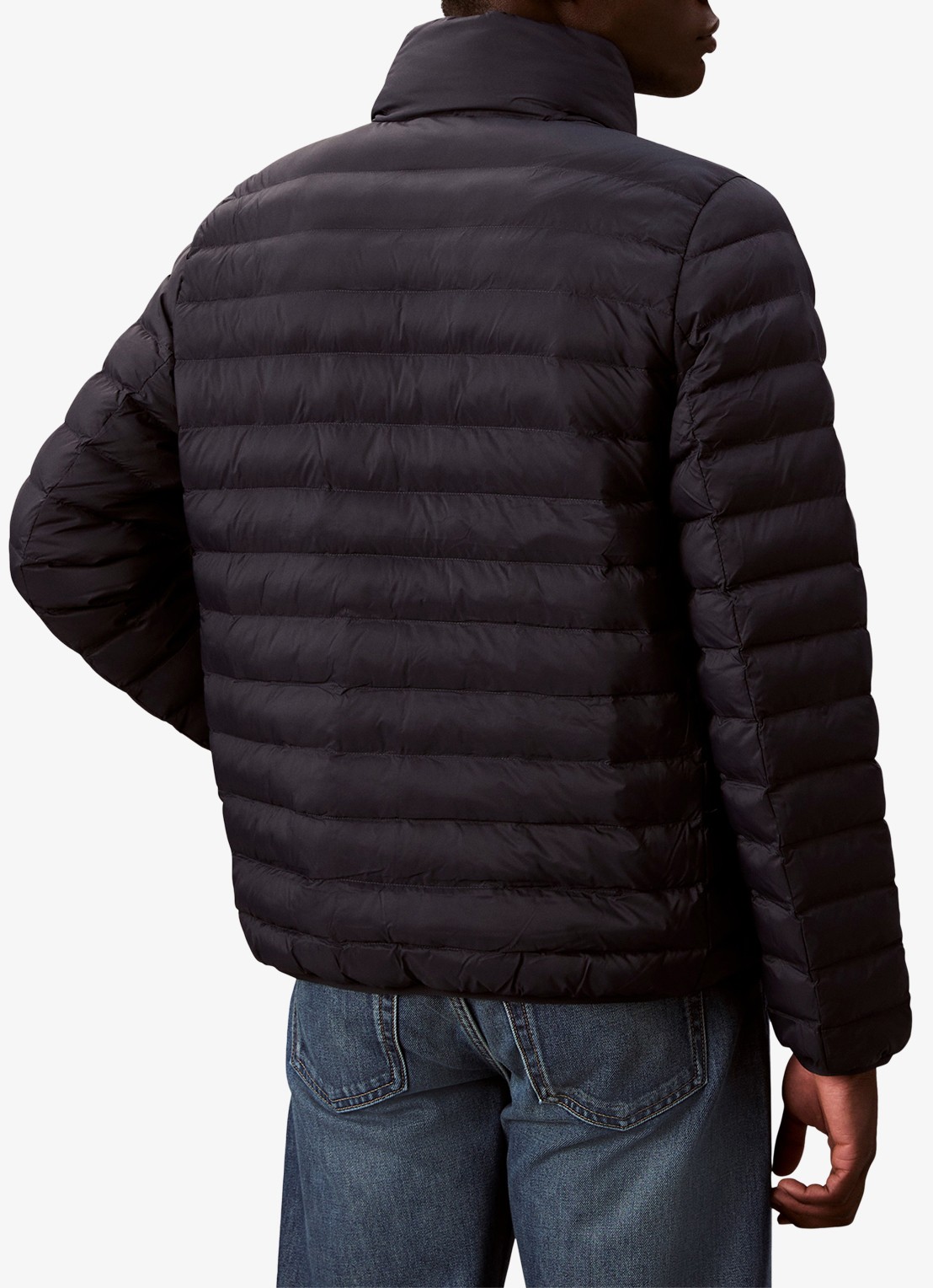 Calvin Klein Gewatteerde jas met opstaande kraag - achterkant 3 donkerblauw