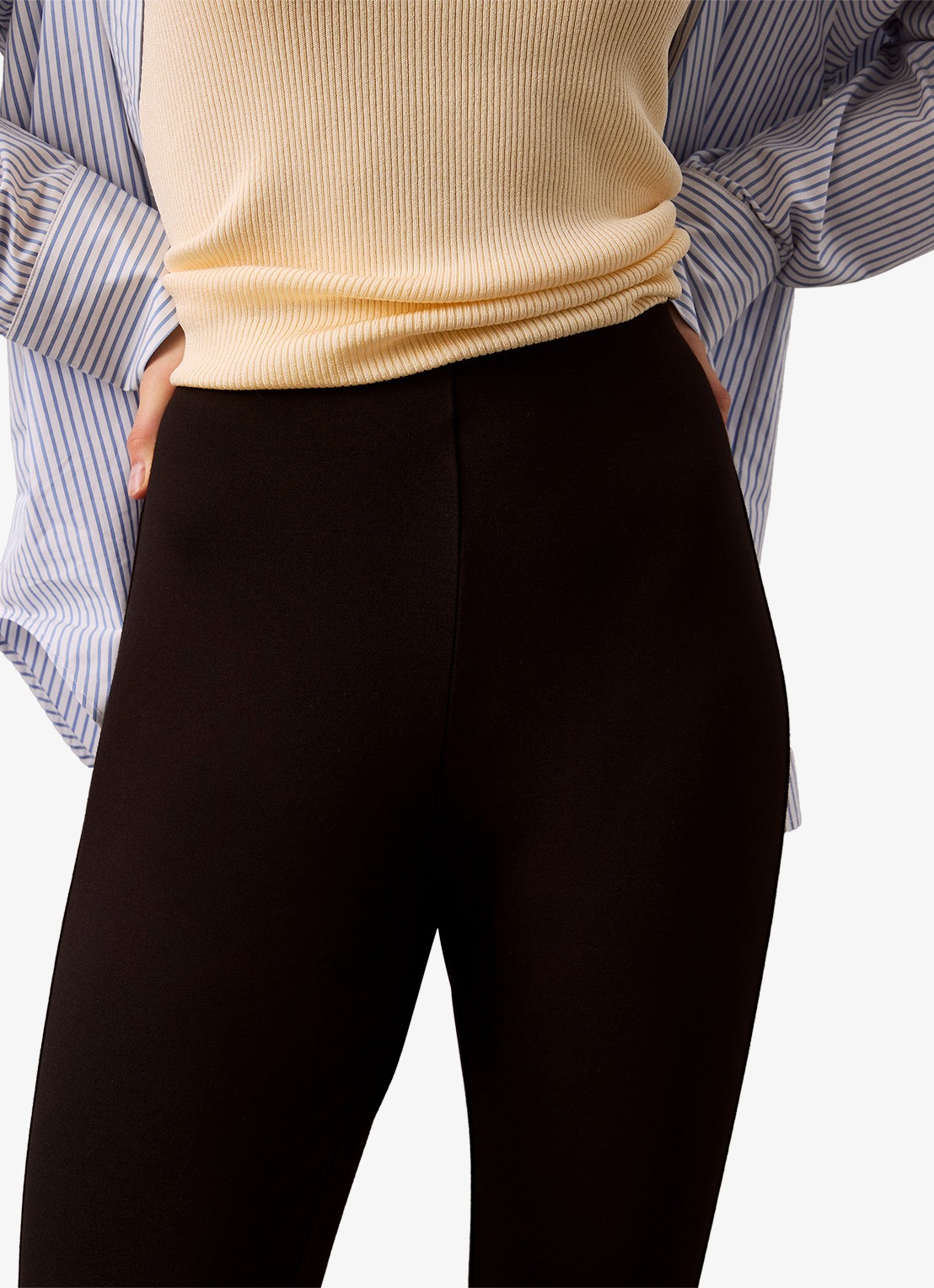 Calvin Klein High waist legging met paspelzak - detail 3 zwart