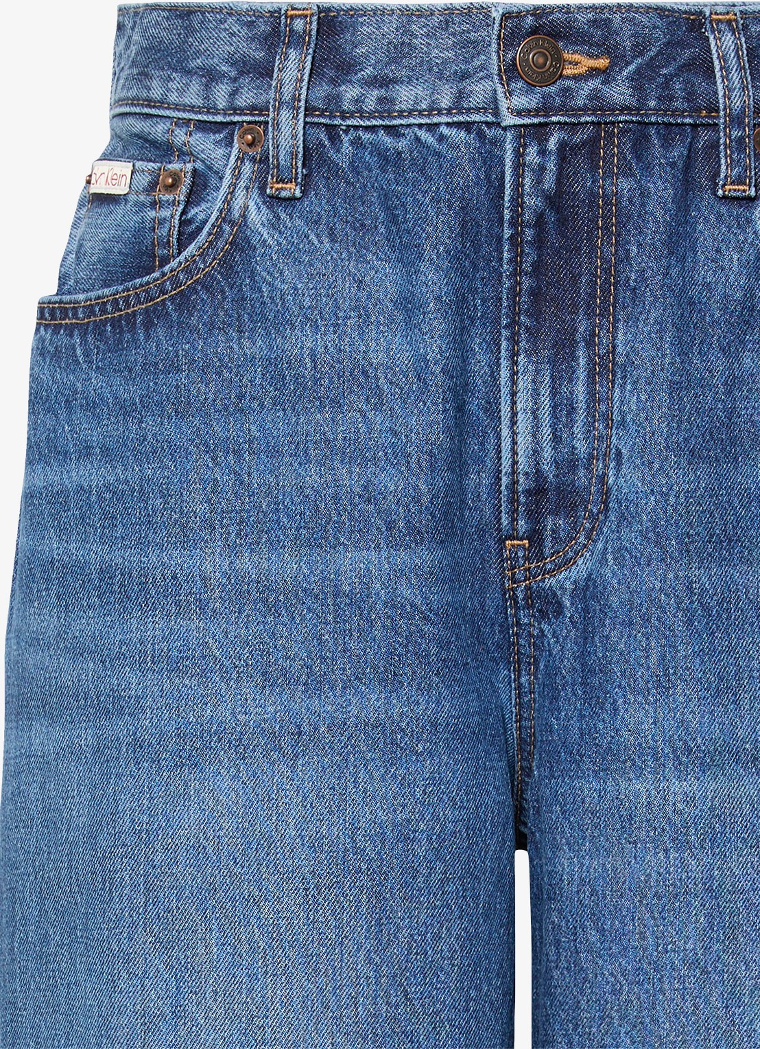 Calvin Klein High waist mom jeans met medium wassing - detail 3 indigo