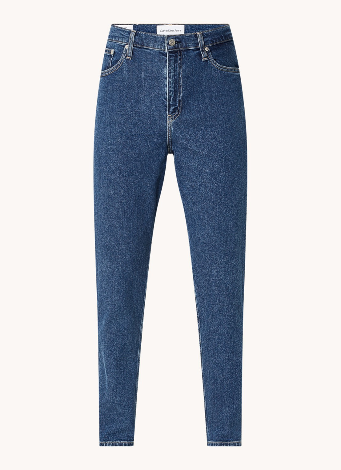 Calvin Klein High waist mom jeans met medium wassing  - voorkant 3 indigo