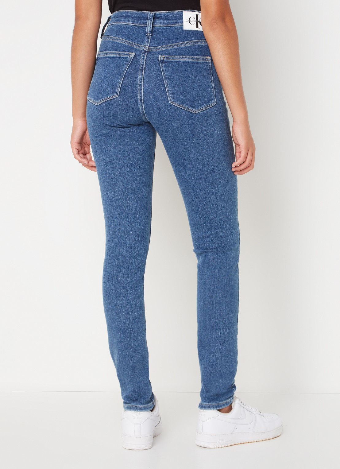 Calvin Klein High waist skinny jeans met medium wassing  - achterkant 5 denim