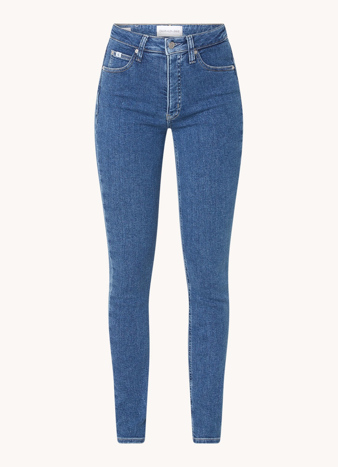 Calvin Klein High waist skinny jeans met medium wassing  - voorkant 3 denim