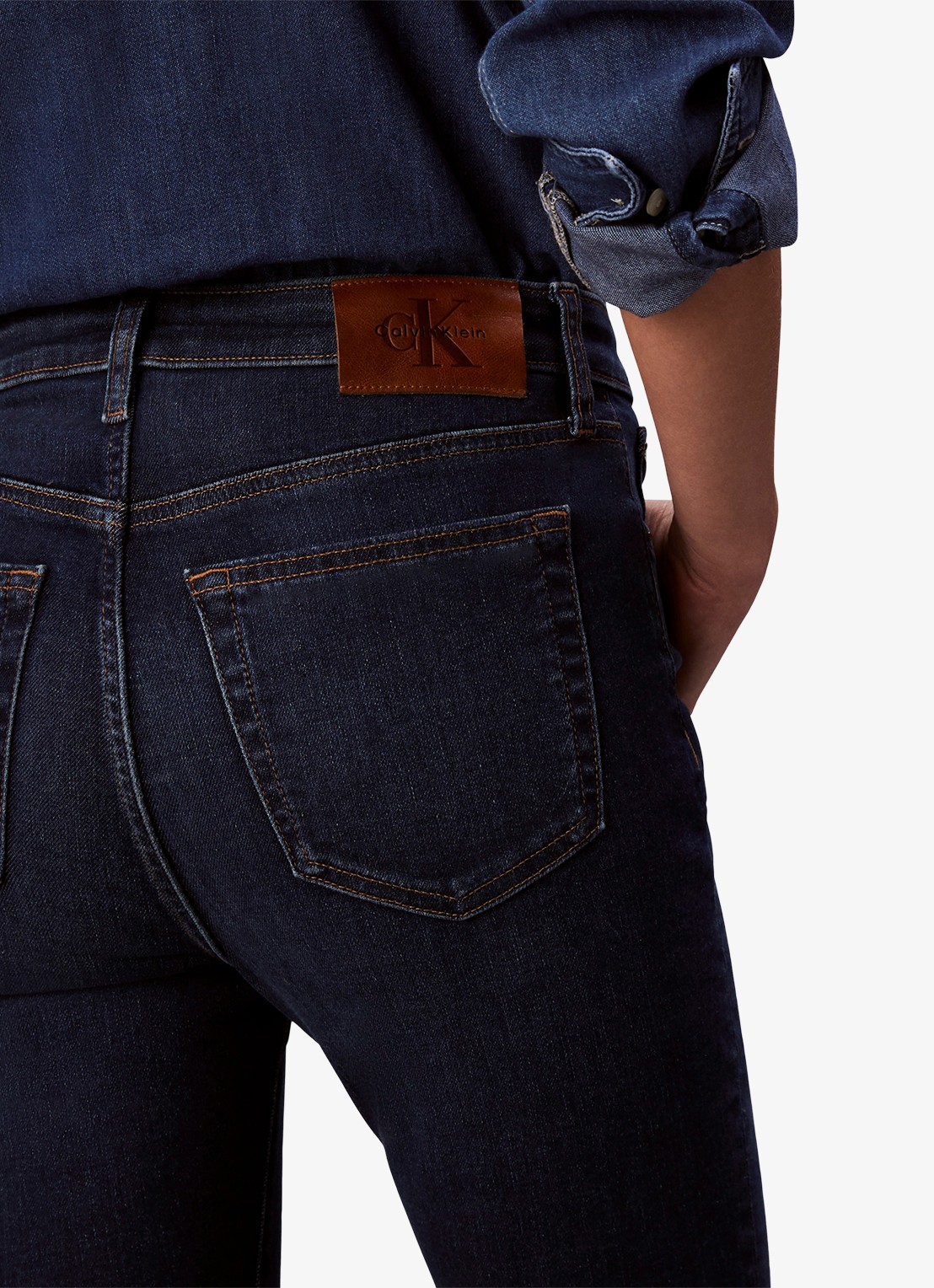 Calvin Klein High waist skinny jeans met steekzakken - detail 6 denim