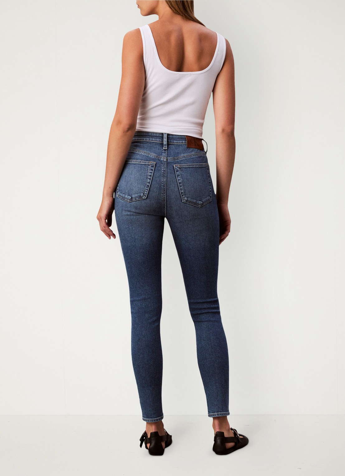 Calvin Klein High waist skinny jeans met steekzakken - achterkant jeans