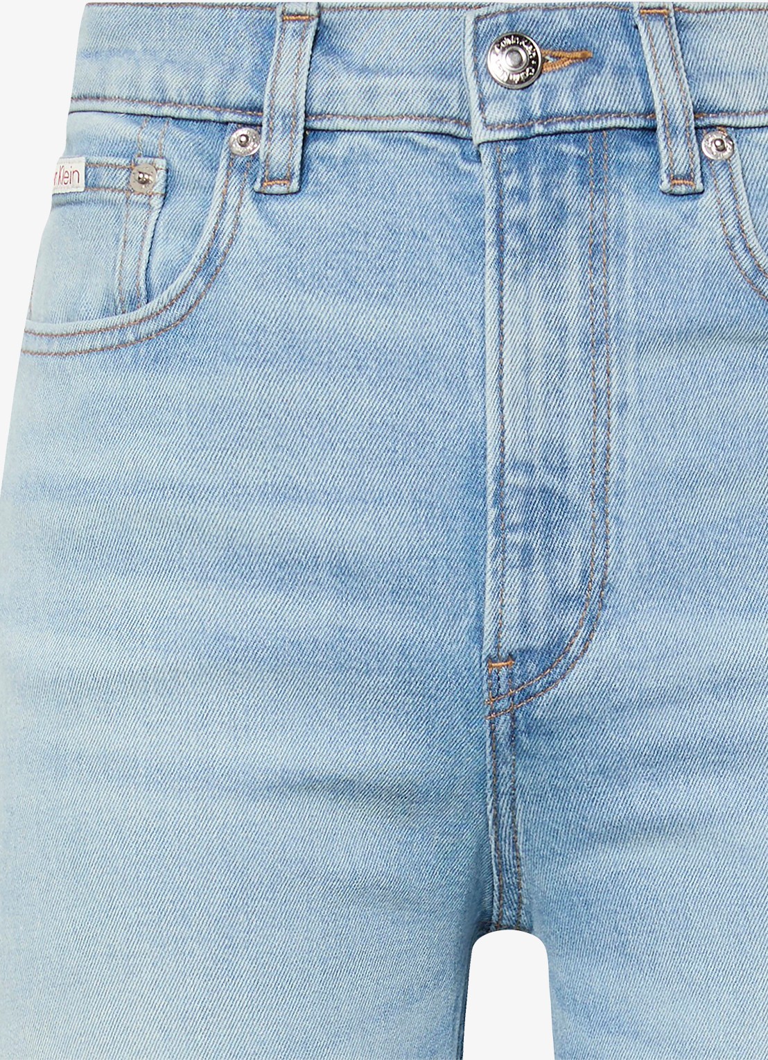Calvin Klein High waist straight fit jeans met lichte wassing - detail 2 denim