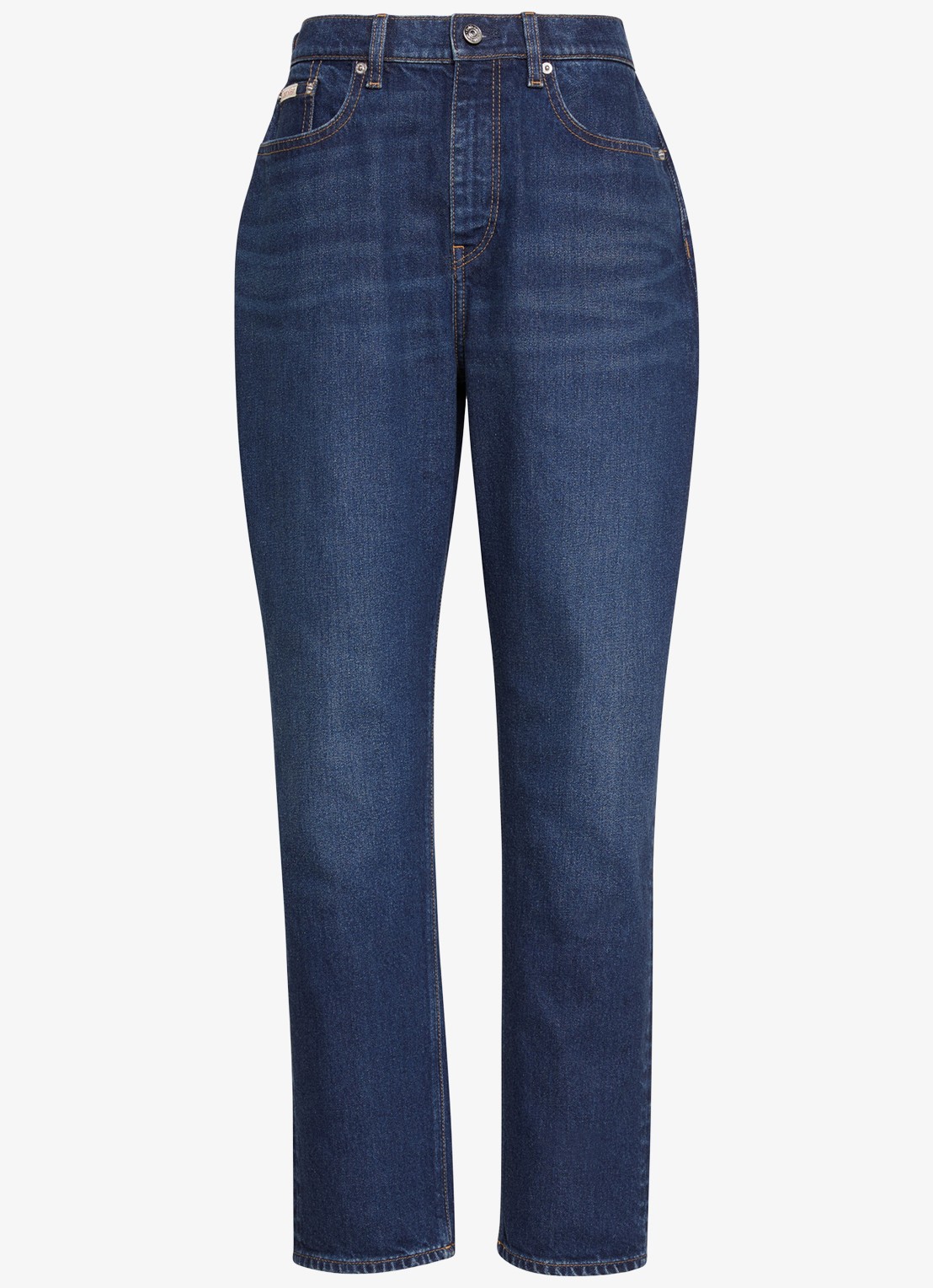 Calvin Klein High waist straight fit mom jeans met steekzakken - voorkant denim