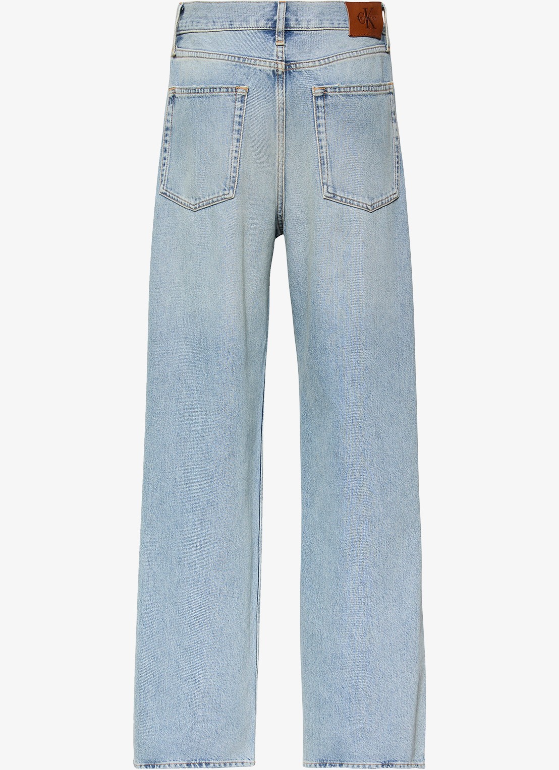 Calvin Klein High waist wide fit jeans met lichte wassing - achterkant denim