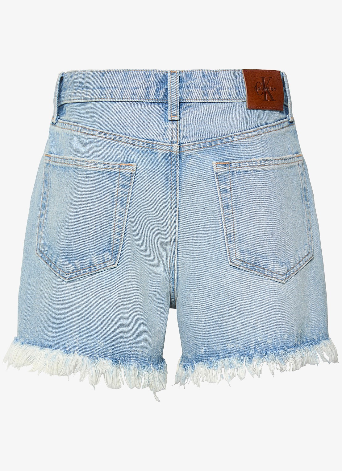 Calvin Klein High waist wide leg korte broek van denim - achterkant denim
