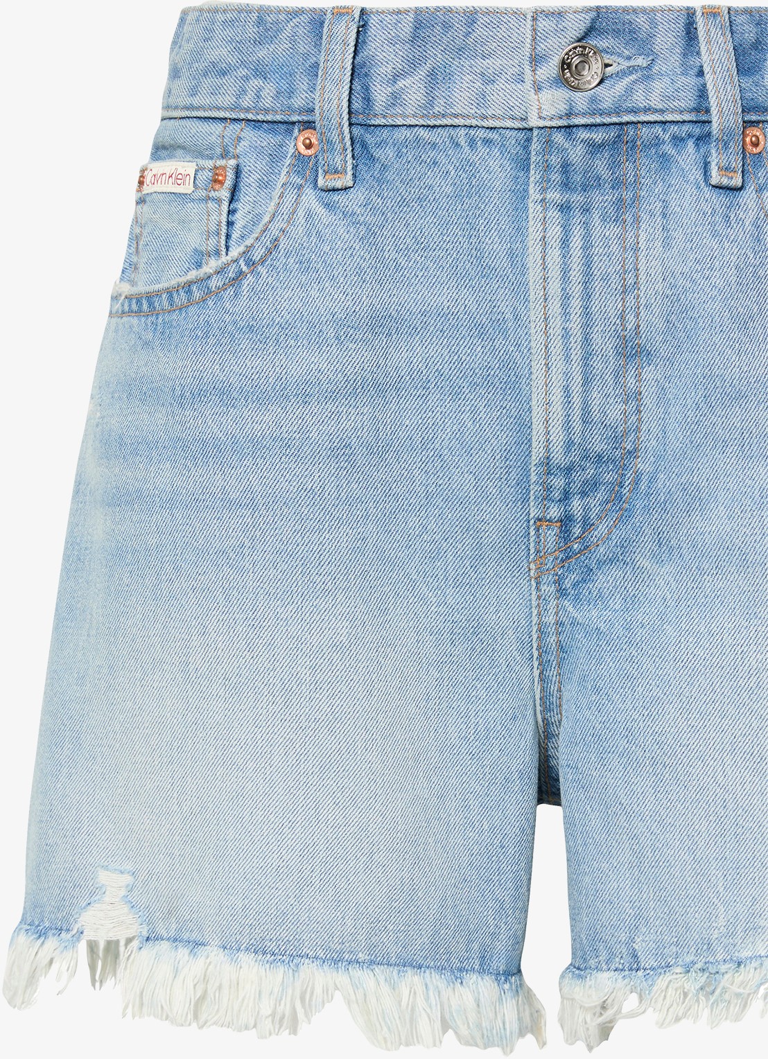 Calvin Klein High waist wide leg korte broek van denim - detail 3 denim