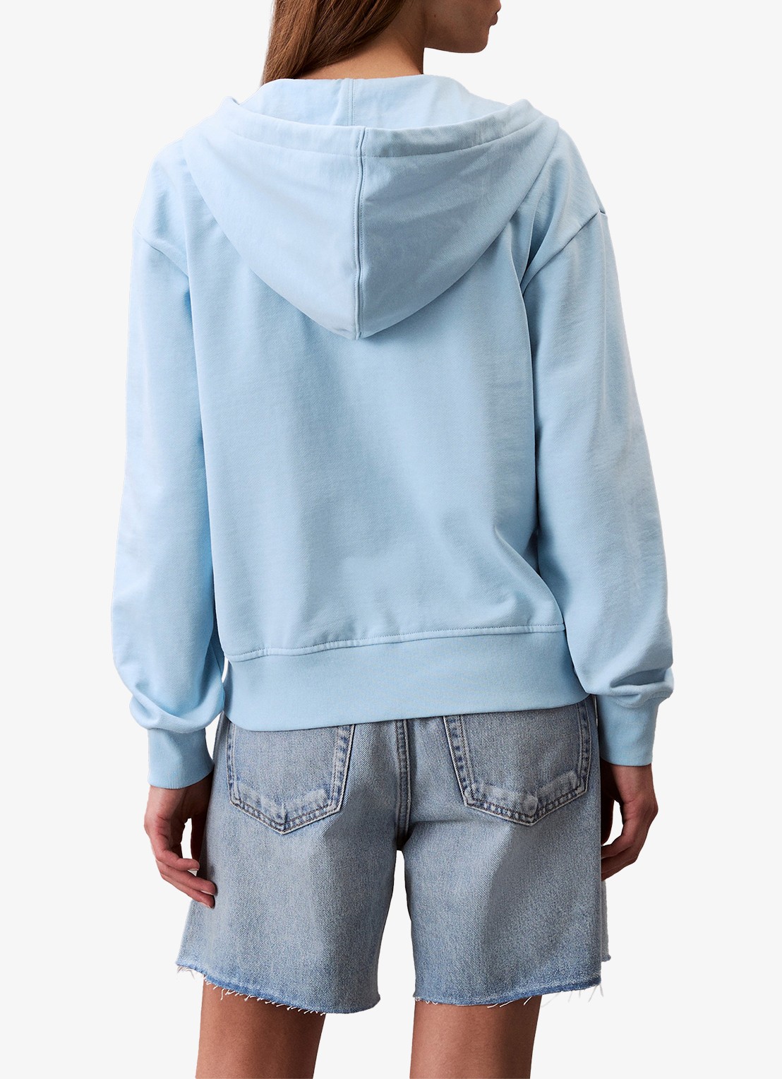 Calvin Klein Hoodie met logo - achterkant 4 lichtblauw