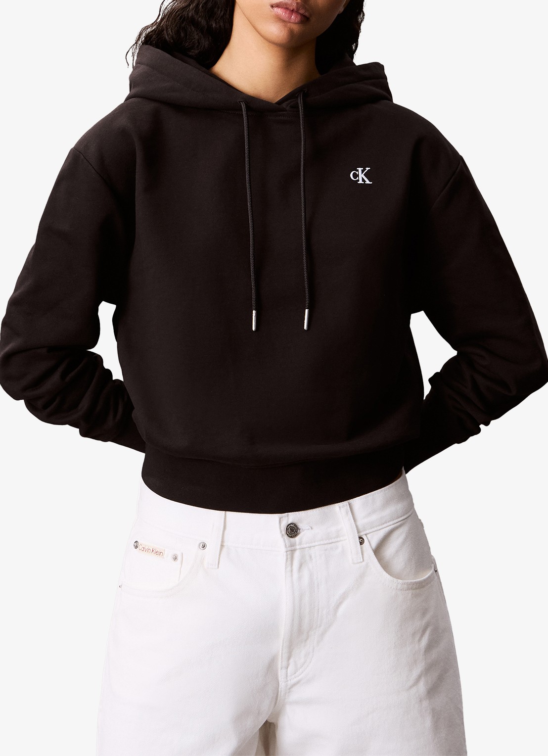 Calvin Klein Hoodie met logo - detail 4 zwart