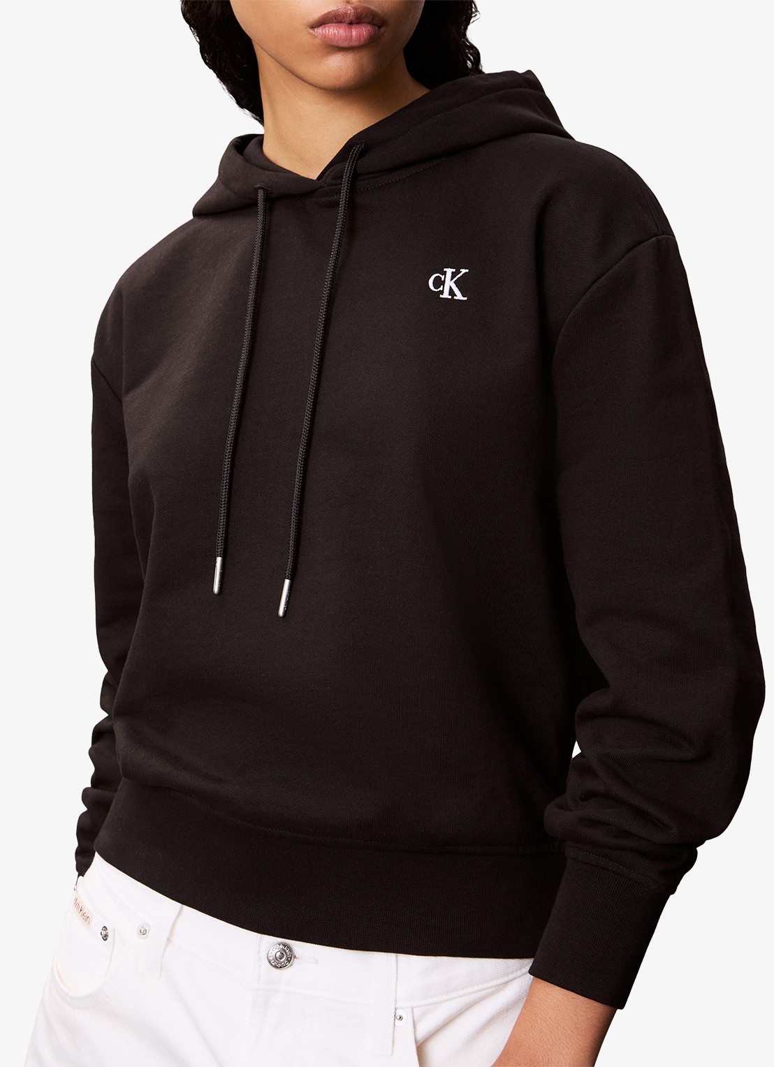 Calvin Klein Hoodie met logo - detail 5 zwart
