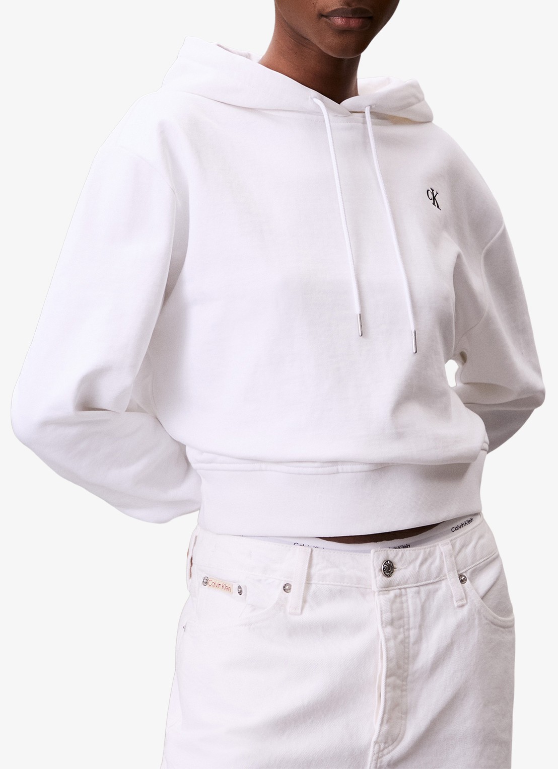 Calvin Klein Hoodie met logo - detail 4 wit