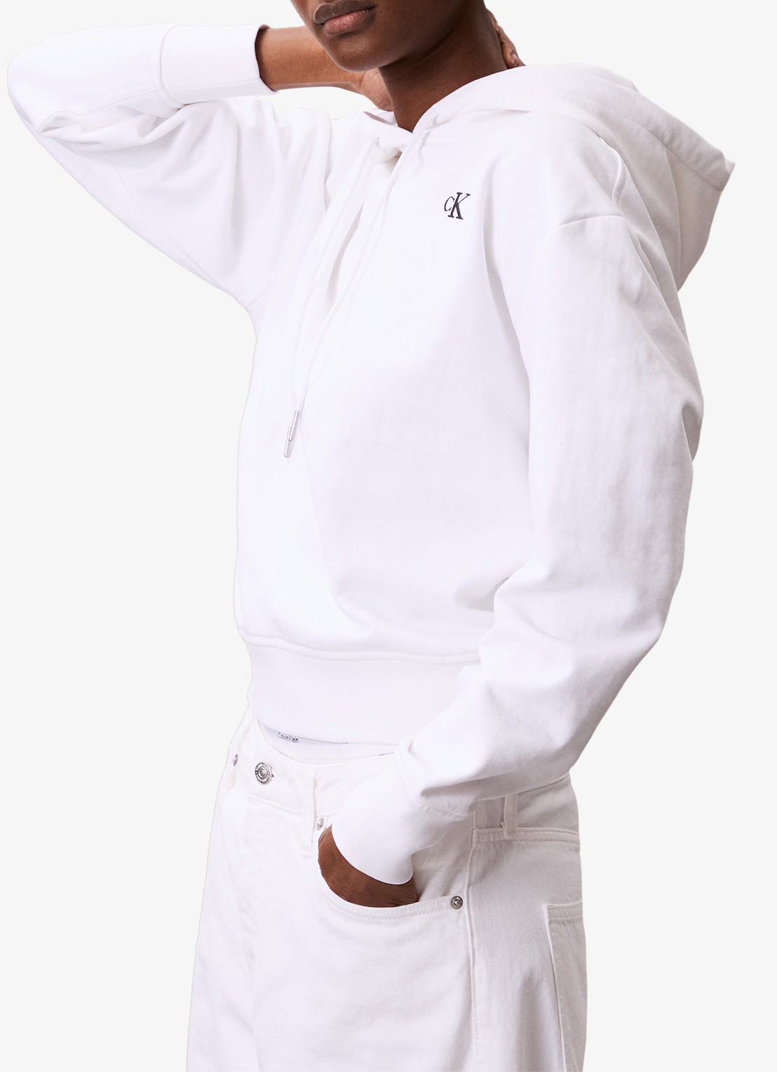 Calvin Klein Hoodie met logo - detail 6 wit