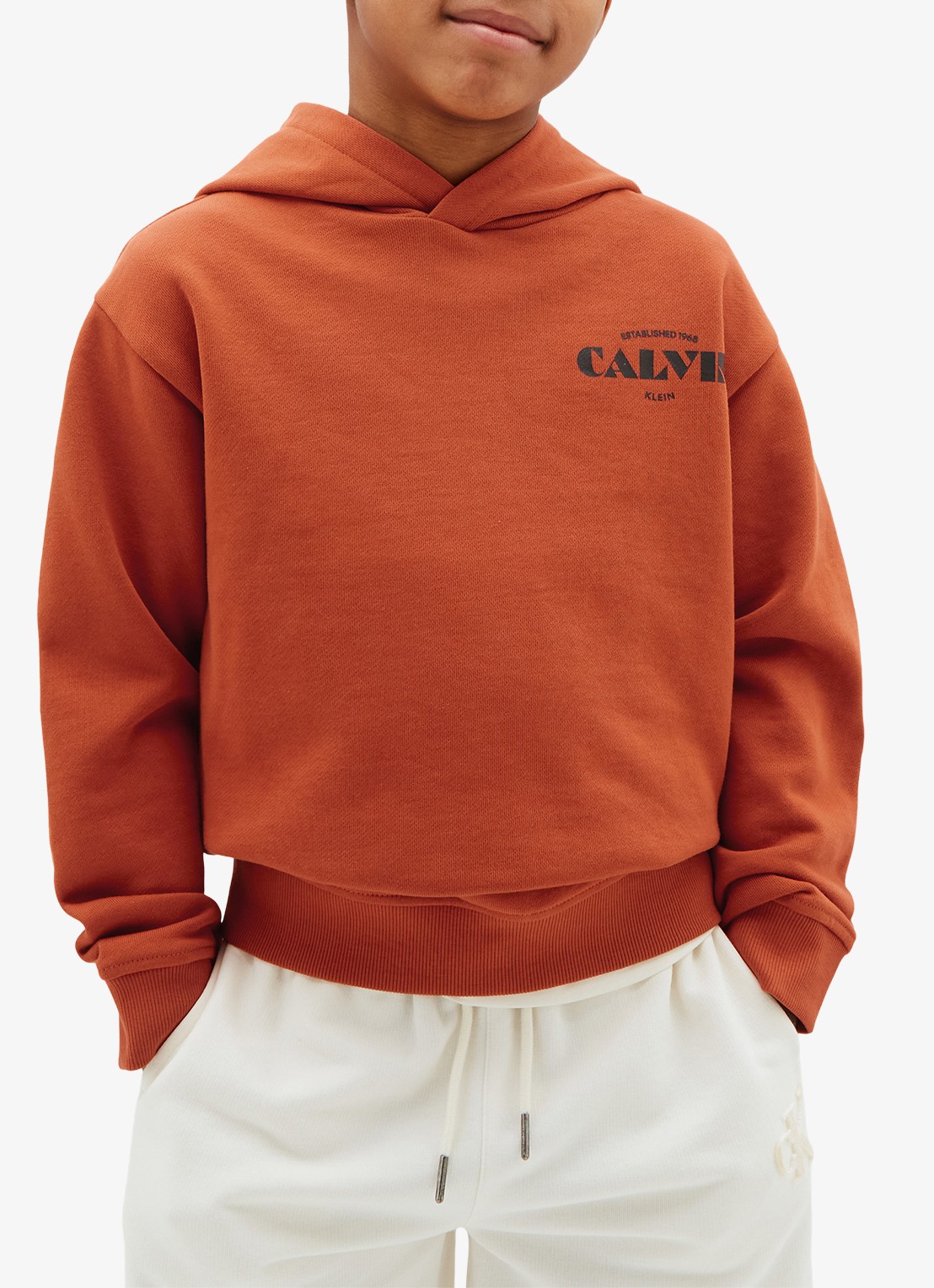 Calvin Klein Hoodie met logo - detail 3 orange