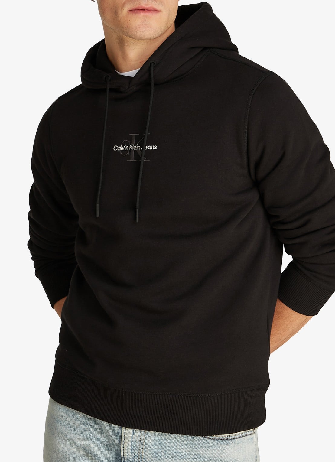 Calvin Klein Hoodie met logoborduring - detail 2 zwart
