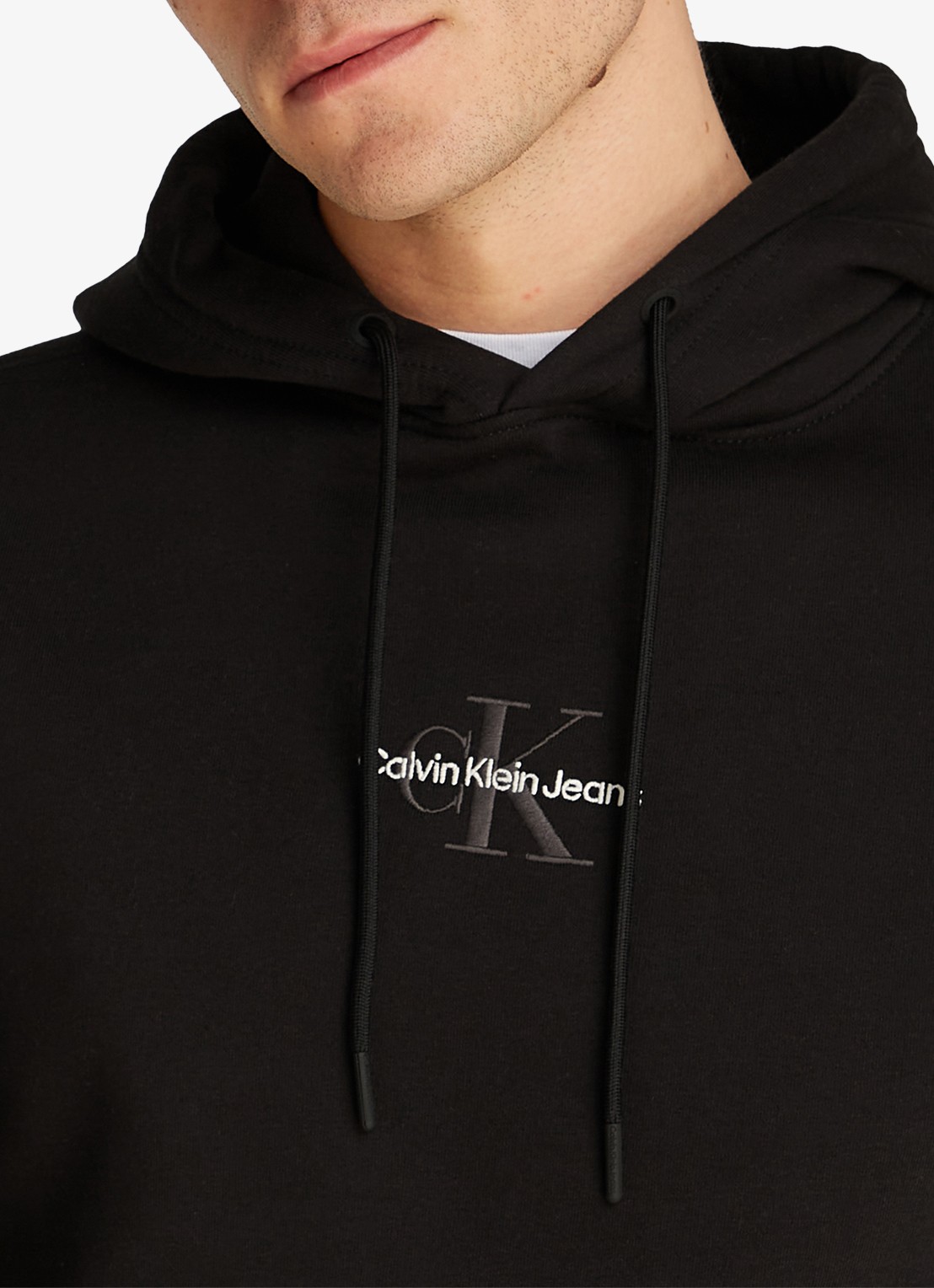 Calvin Klein Hoodie met logoborduring - detail 3 zwart