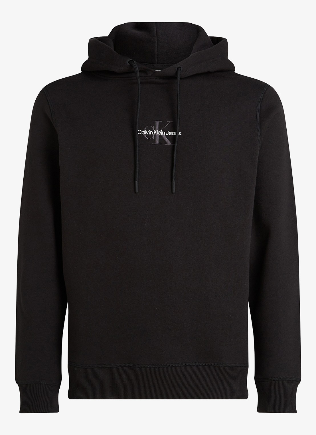 Calvin Klein Hoodie met logoborduring - voorkant 4 zwart