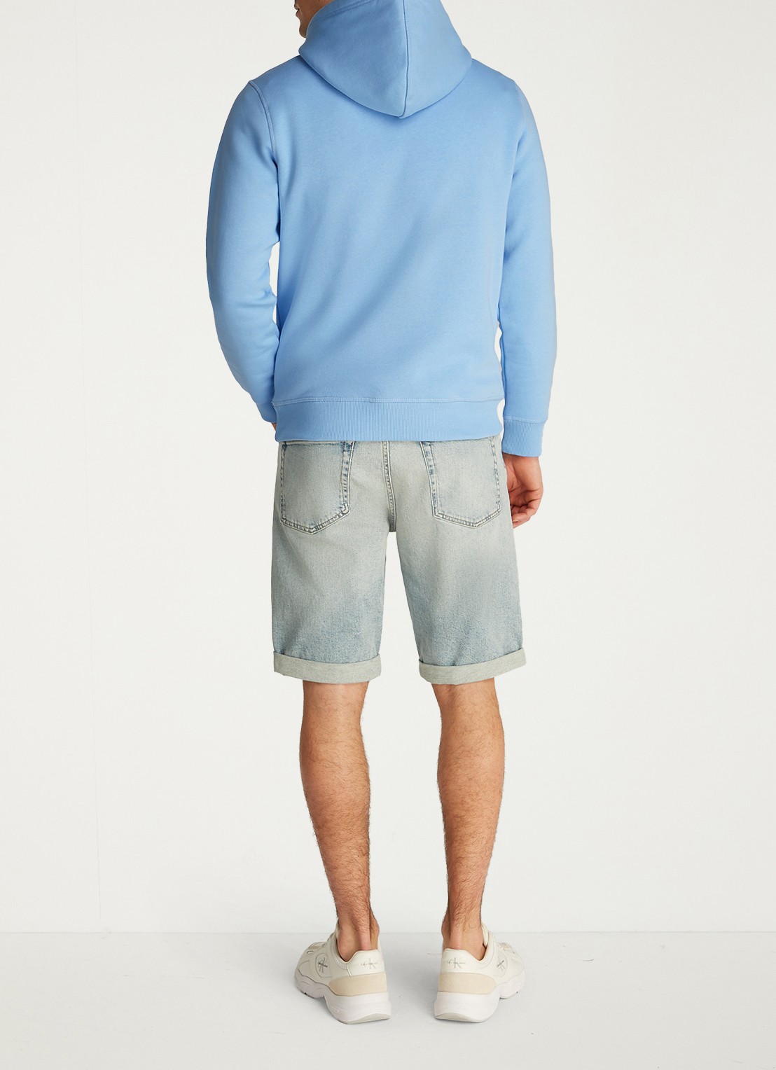 Calvin Klein Hoodie met logoborduring - achterkant 3 blauw