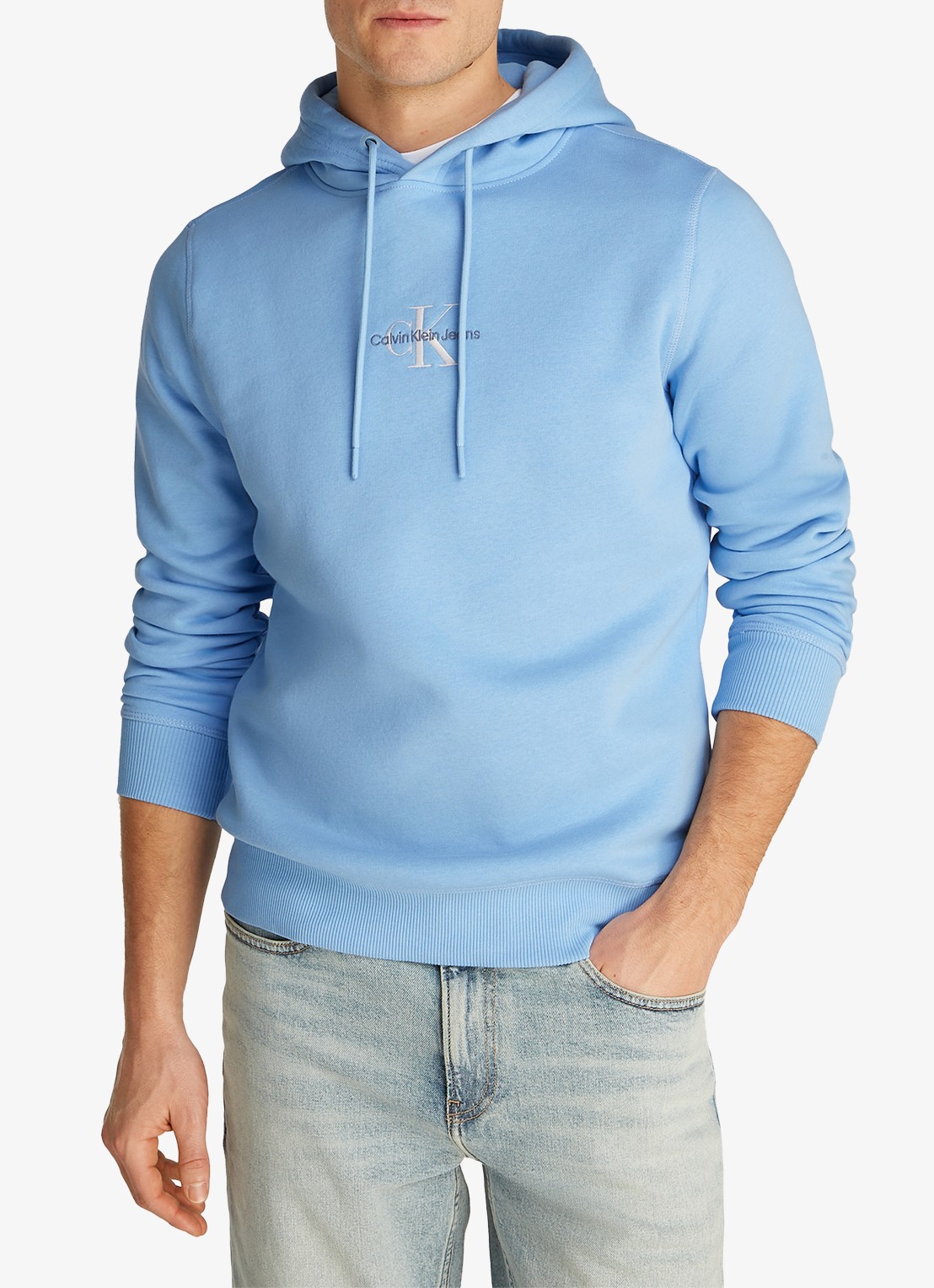 Calvin Klein Hoodie met logoborduring - detail 4 blauw