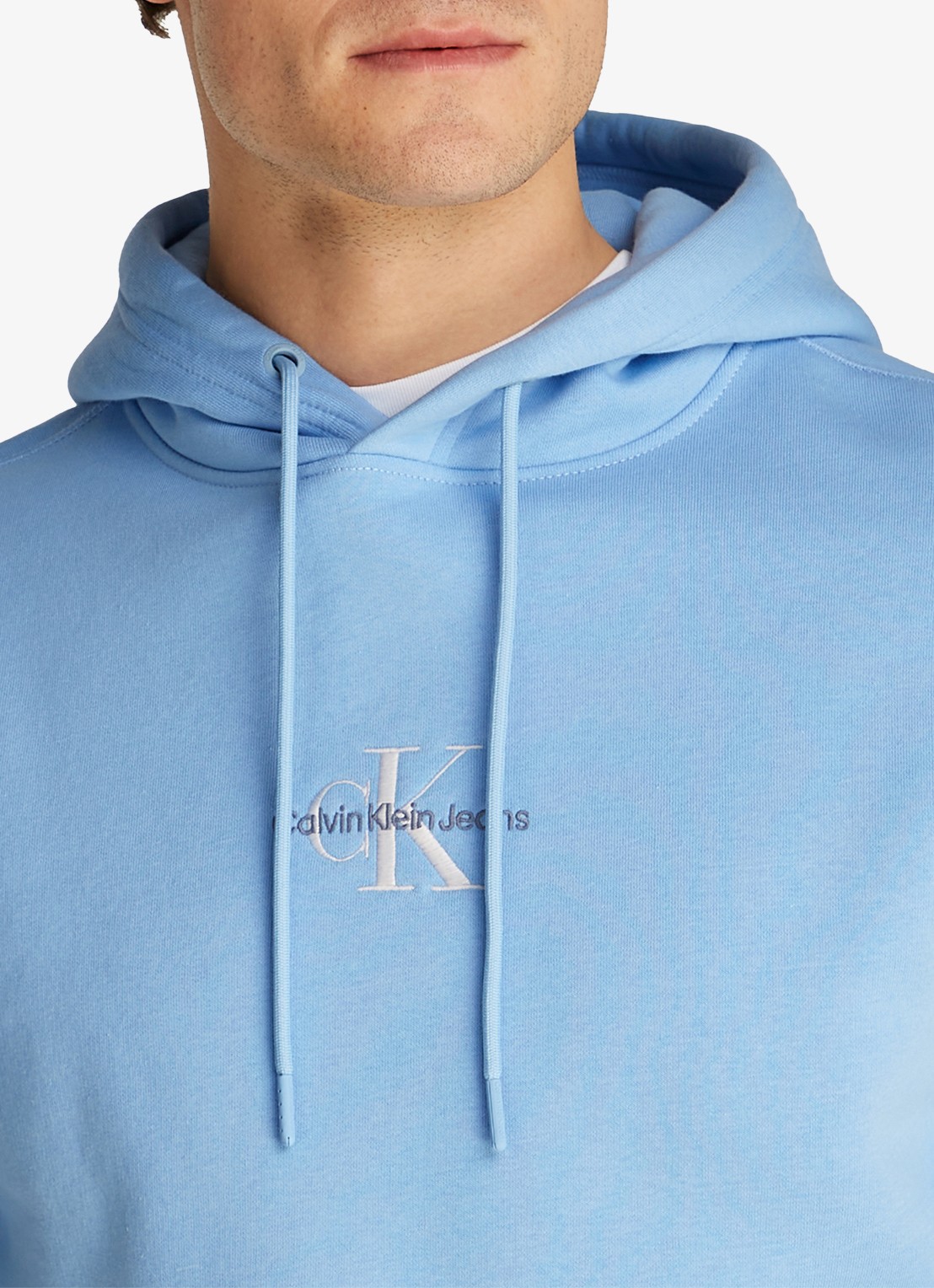 Calvin Klein Hoodie met logoborduring - detail 5 blauw
