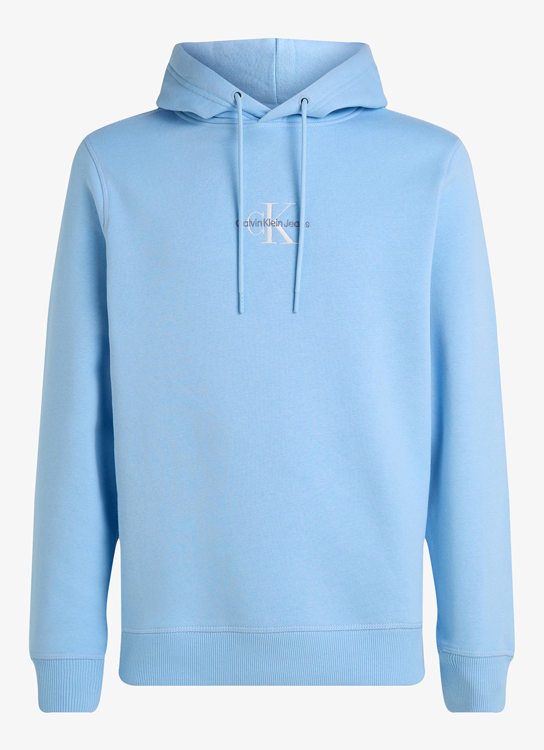 Calvin Klein Hoodie met logoborduring - voorkant blauw