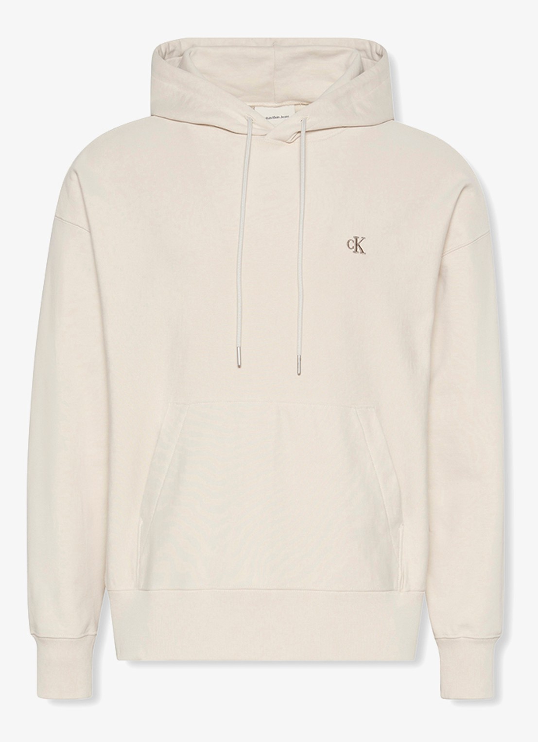 Calvin Klein Hoodie met logoborduring - voorkant chalk-67u