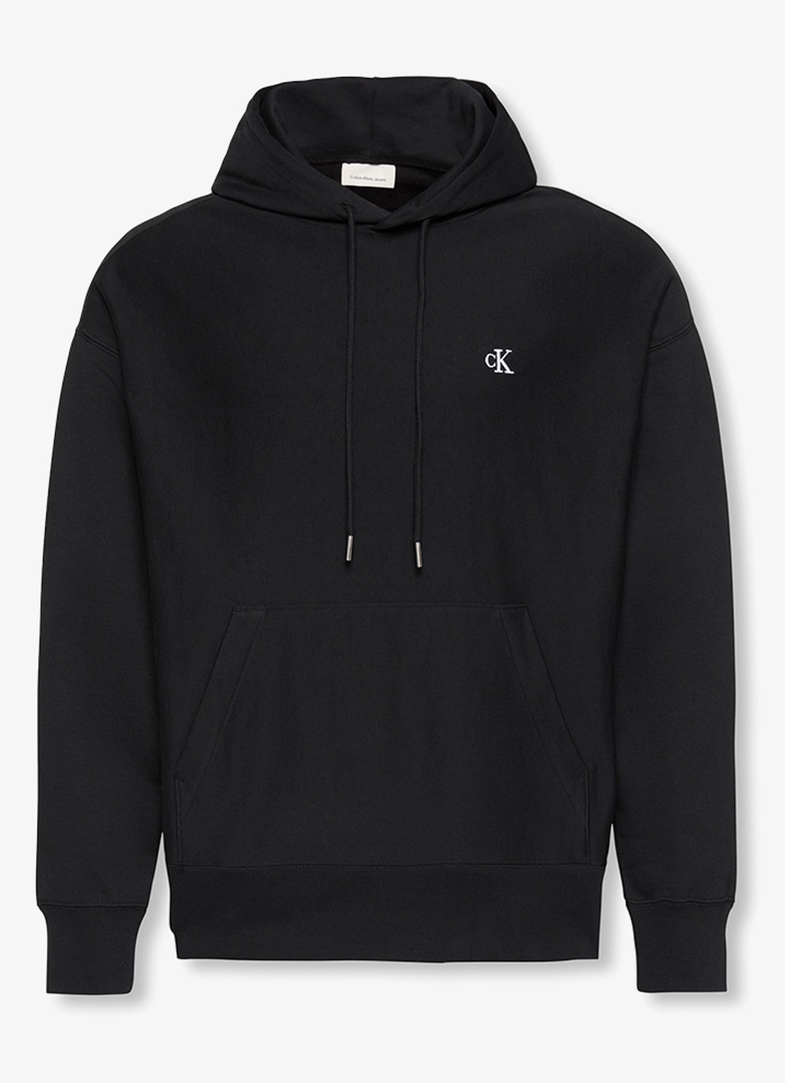 Calvin Klein Hoodie met logoborduring - voorkant 2 zwart