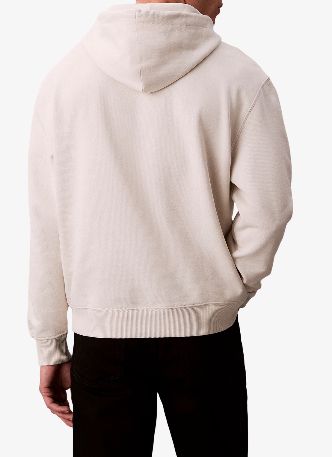 Calvin Klein Hoodie met logoborduring - achterkant 6 beige