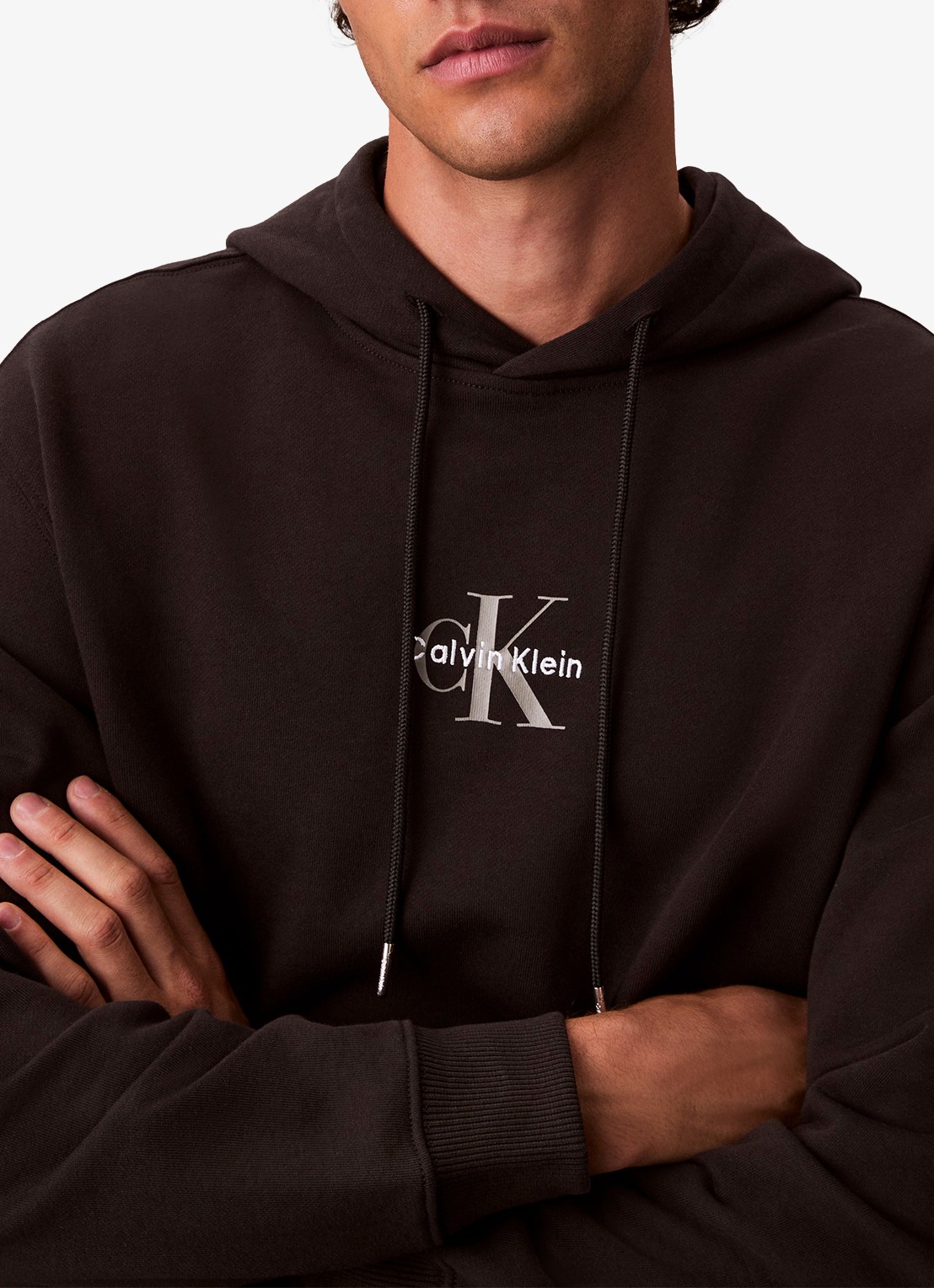 Calvin Klein Hoodie met logoborduring - detail 3 zwart
