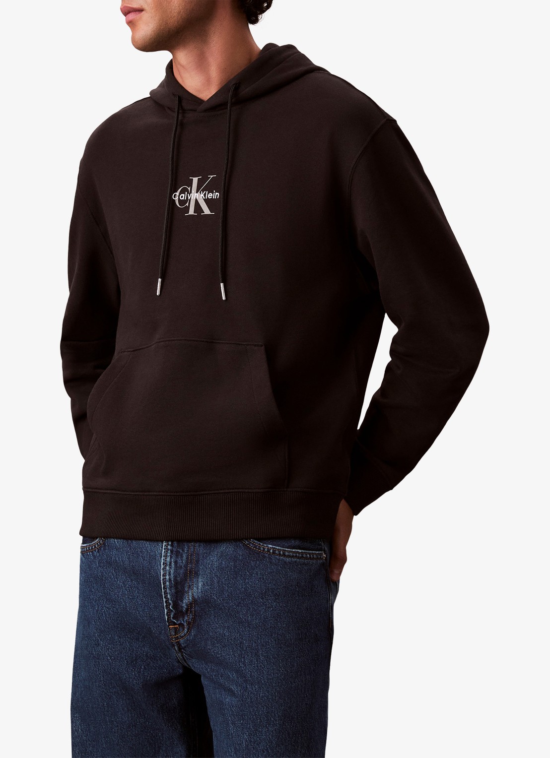 Calvin Klein Hoodie met logoborduring - detail 4 zwart