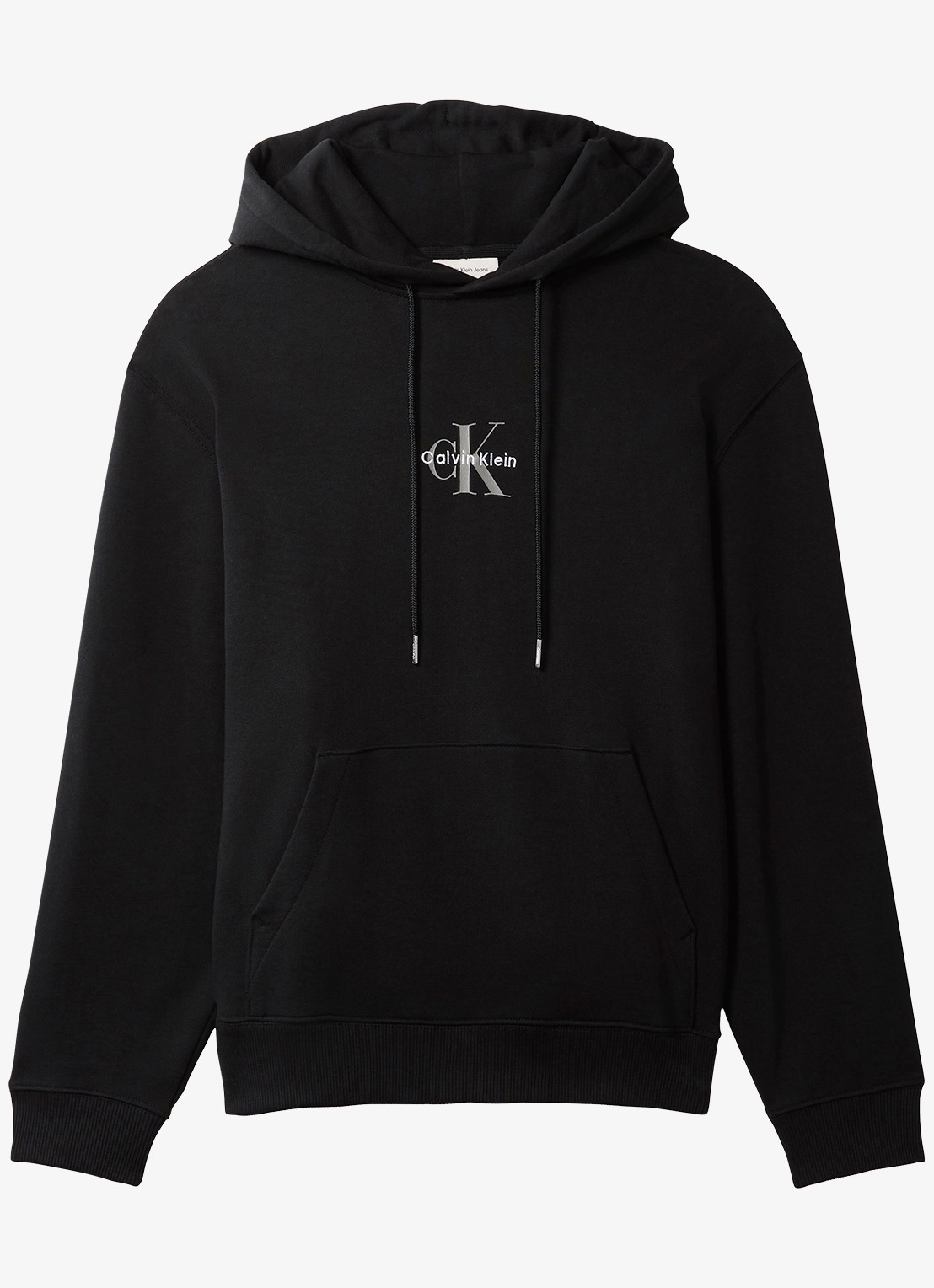 Calvin Klein Hoodie met logoborduring - voorkant 6 zwart