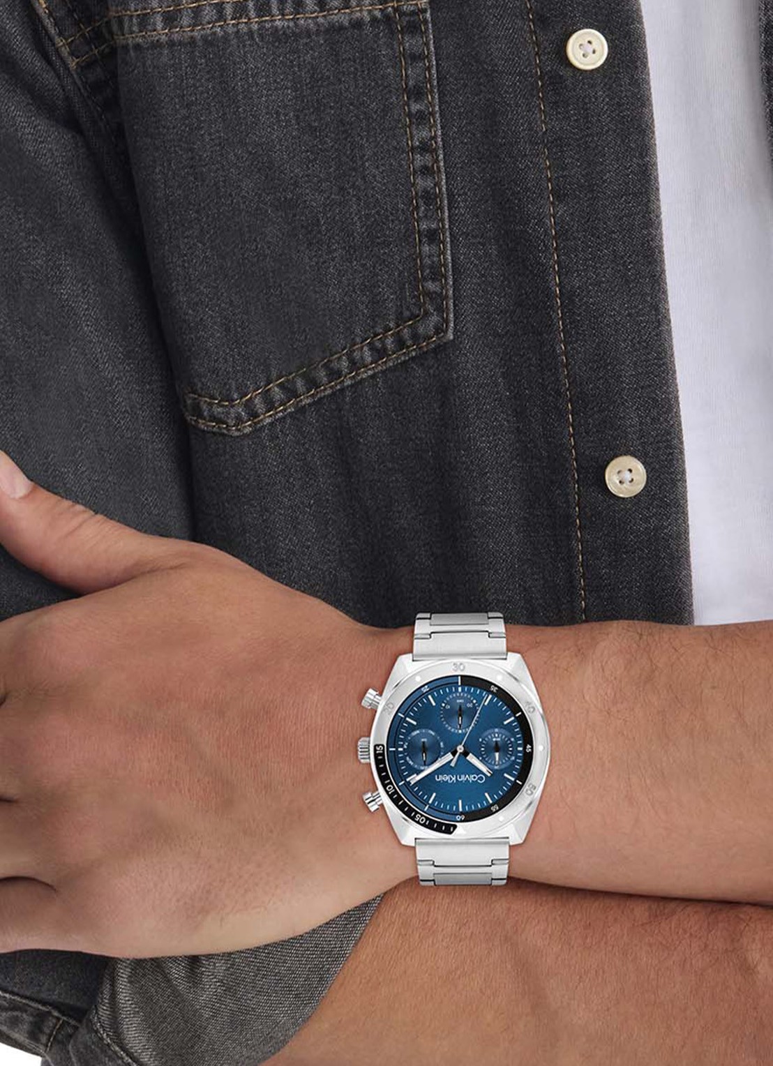 Calvin Klein Horloge CK25200464  - voorkant 2 zilver
