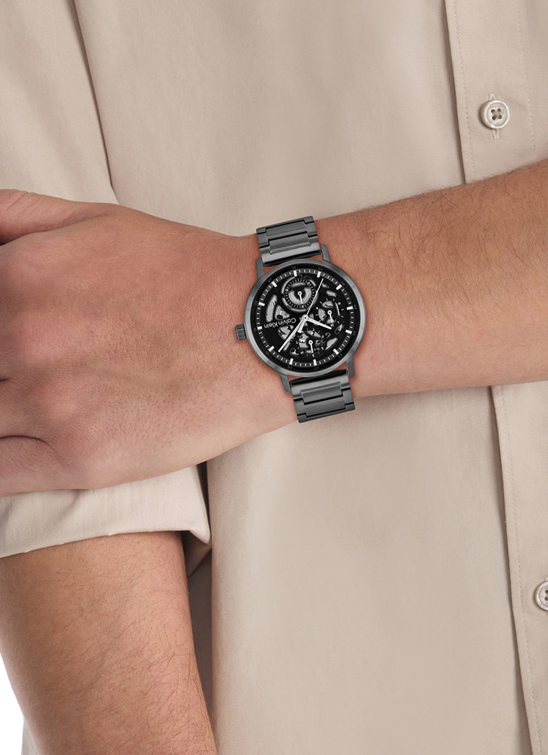 Calvin Klein Horloge CK25200563  - voorkant 4 antraciet