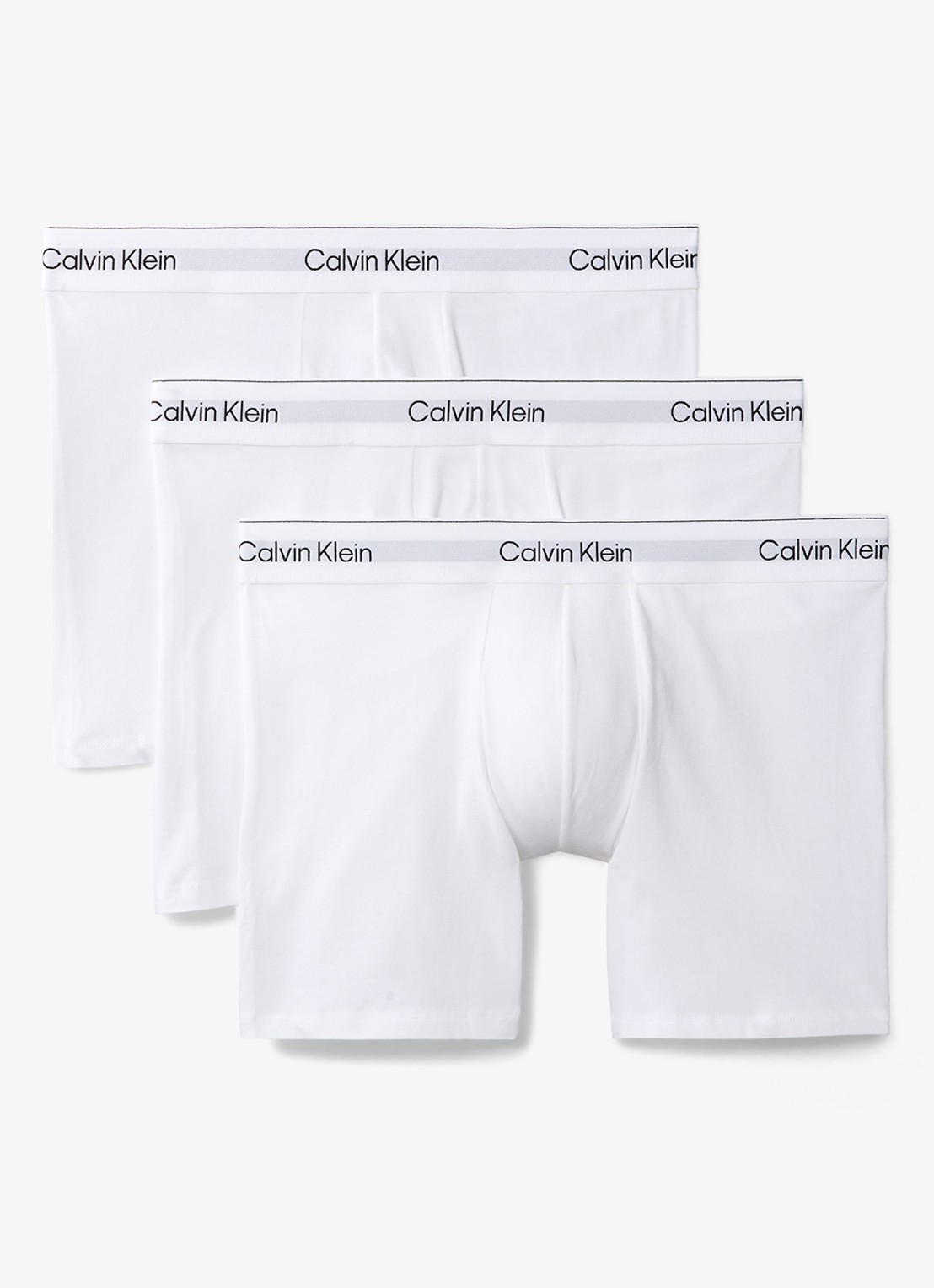 Calvin Klein Icon boxershorts met logoband in 3-pack - voorkant 5 wit