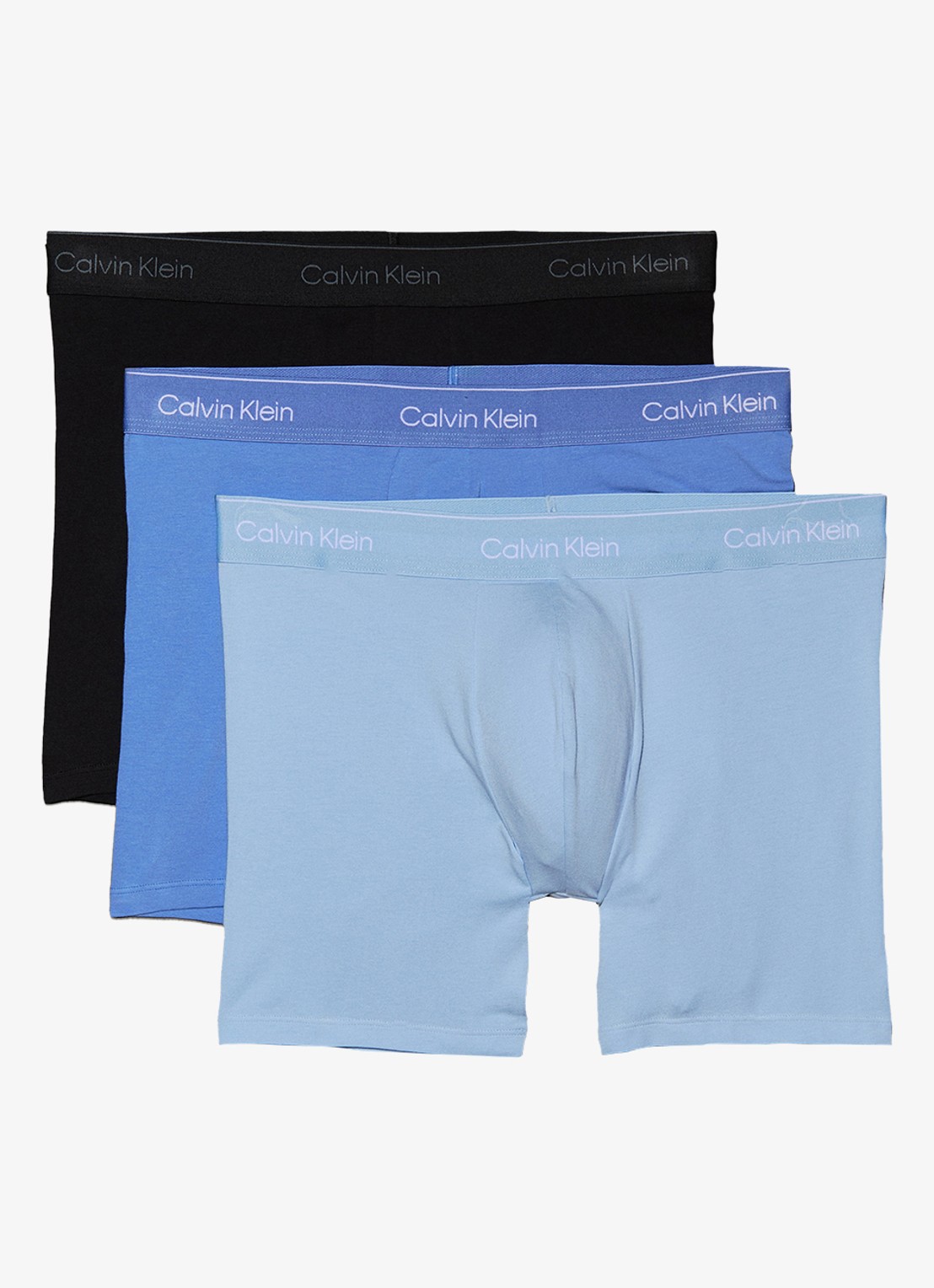 Calvin Klein Icon boxershorts met logoband in 3-pack - voorkant 4 blauw