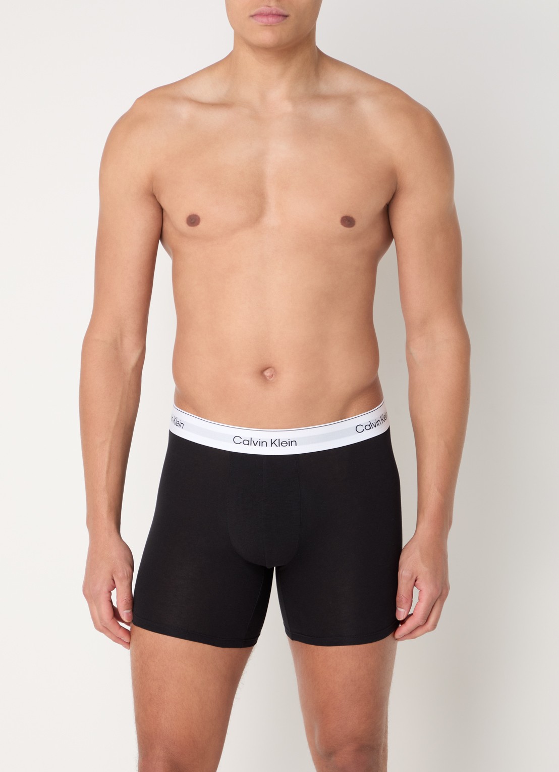 Calvin Klein Icon boxershorts met logoband in 3-pack - voorkant 4 grijsmele