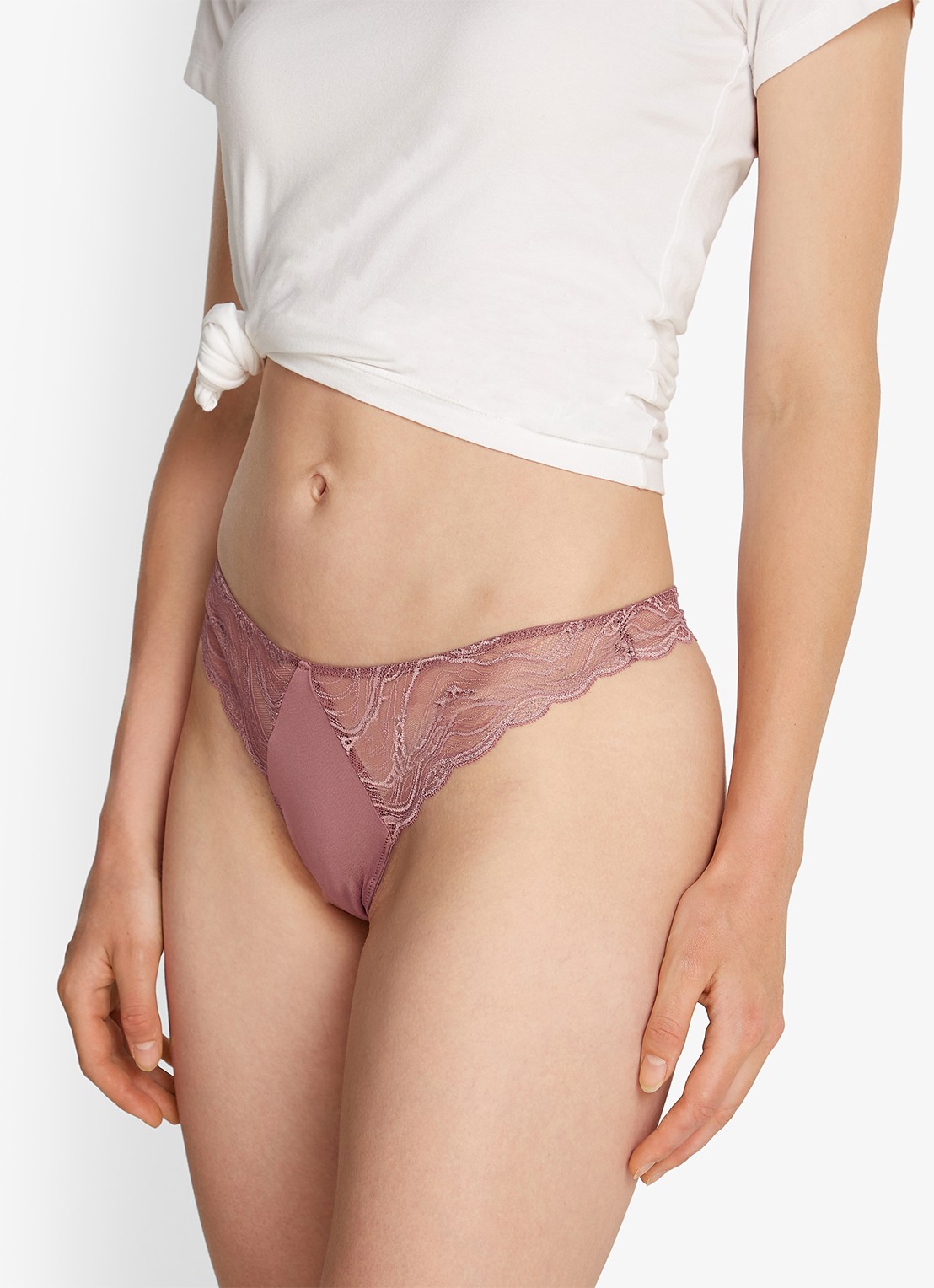 Calvin Klein Instinct string van kant - detail 5 oudroze