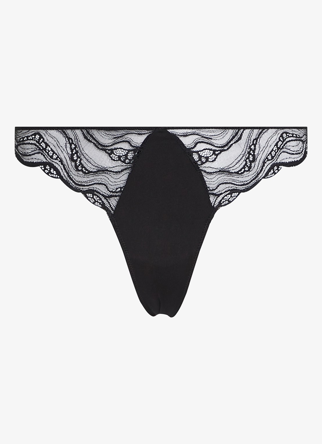 Calvin Klein Instinct string van kant - voorkant 8 zwart