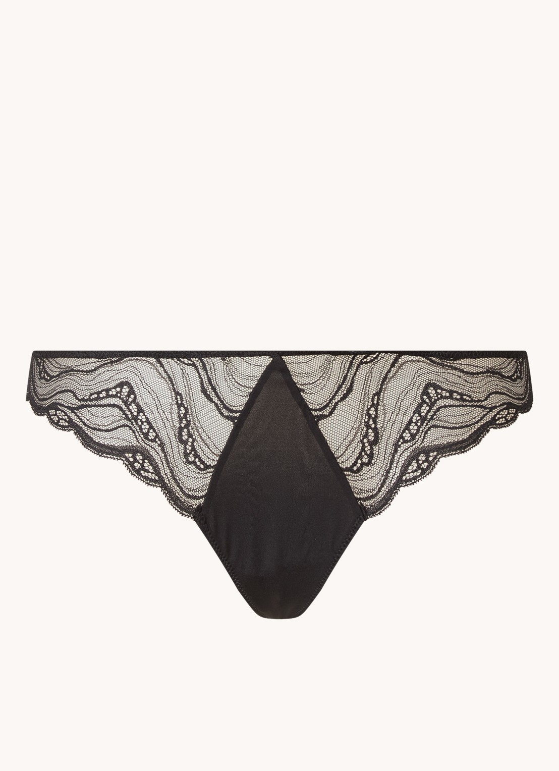 Calvin Klein Instinct string van kant - voorkant 10 zwart