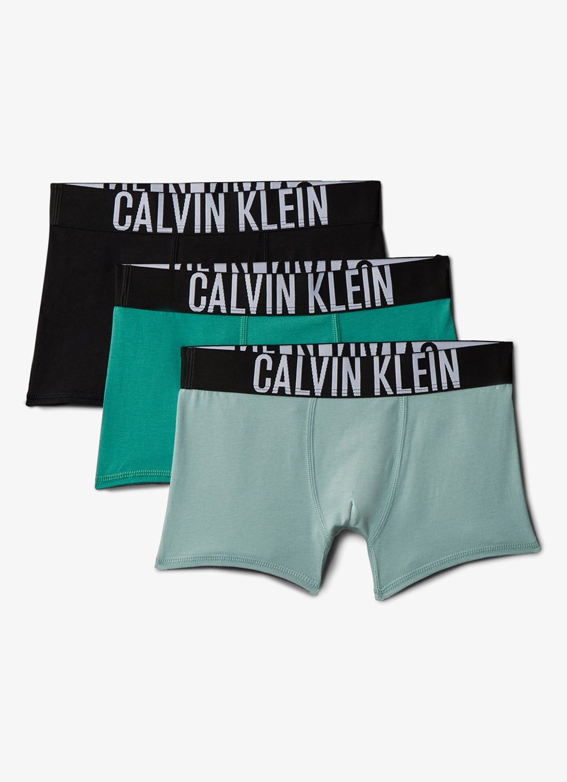 Calvin Klein Intense power boxer met logoband in 3-pack - voorkant turquoise