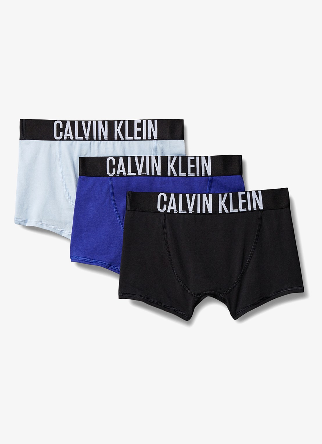 Calvin Klein Intense power boxer met logoband in 3-pack - achterkant lichtblauw