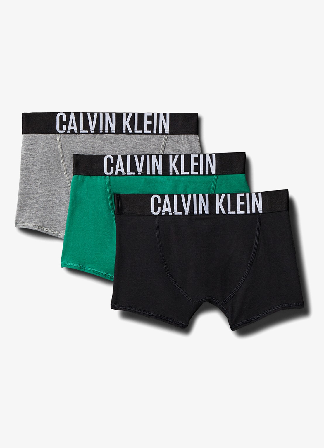 Calvin Klein Intense power boxer met logoband in 3-pack - achterkant middengrijs